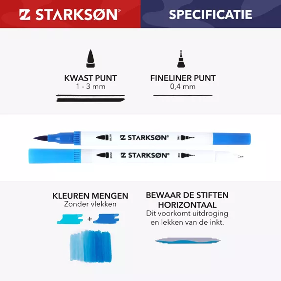 Feutres fins et pinceaux à base deau pour dessiner / Set de 102 pièces (Premium quality)