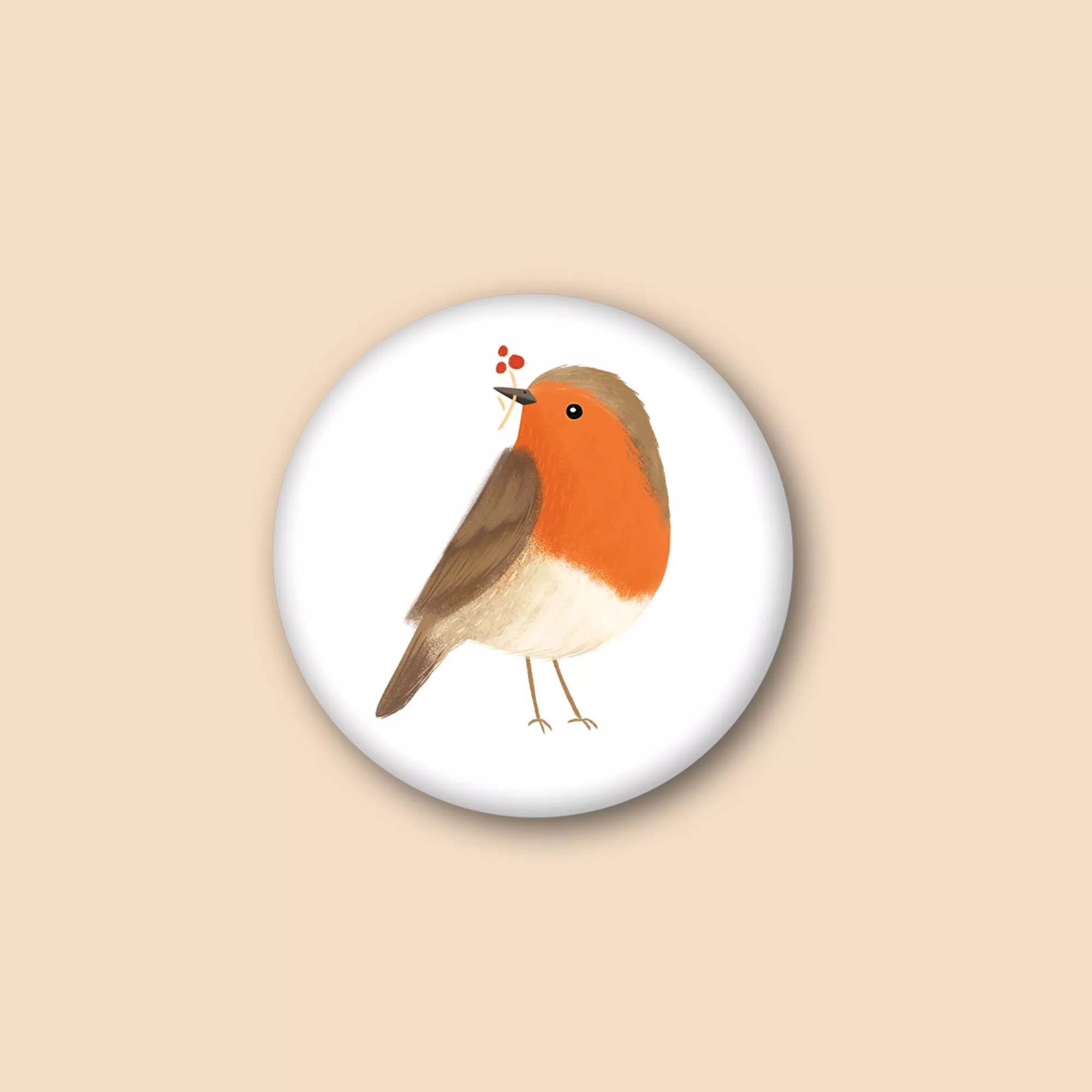 Magnet rond 37 mm Rouge gorge / Rotkehlchen