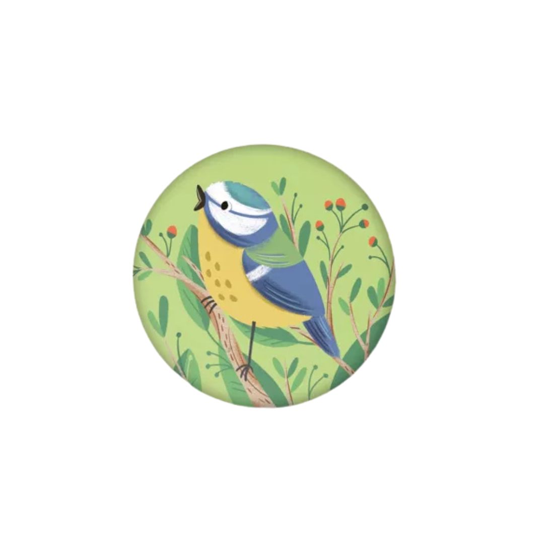 Magnet rond 37 mm mésange bleue / Blaumeise