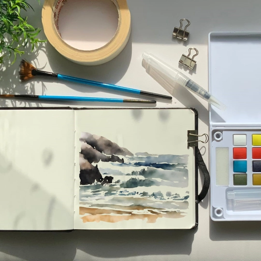 Coffret cadeau aquarelle et chavalet A2