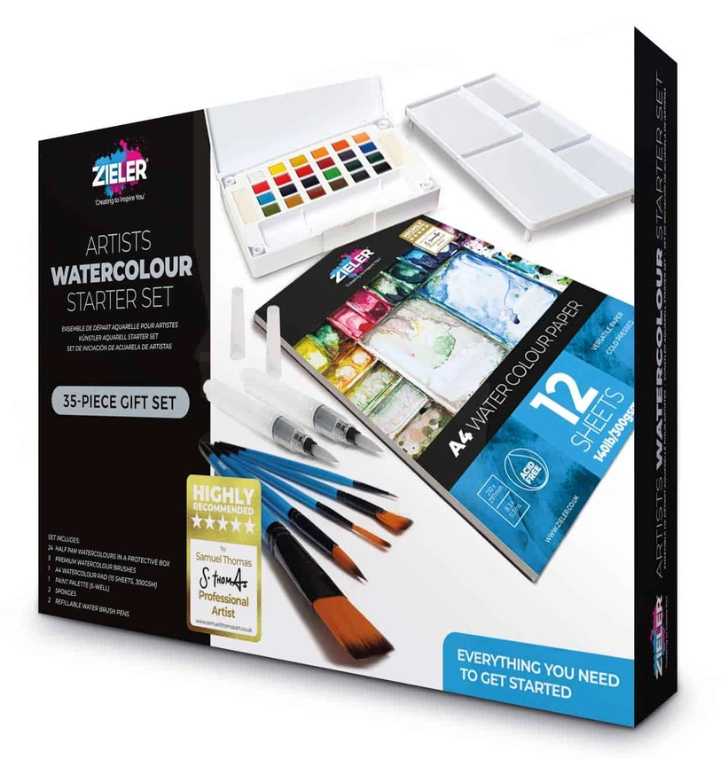 Coffret cadeau pour débuter l\'aquarelle