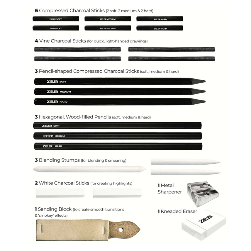 Kit dinitiation au dessin au fusain