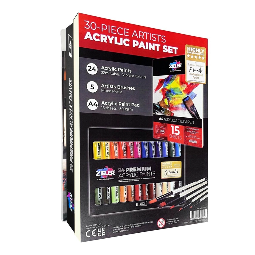 Ensemble de 30 pièces de peinture acrylique