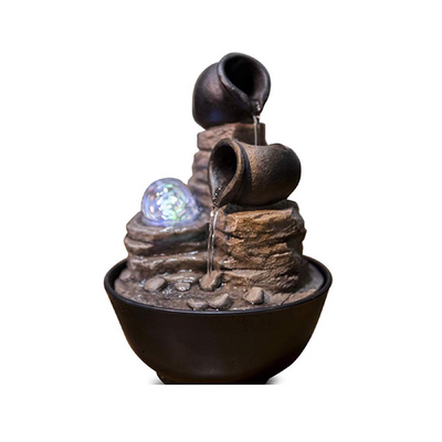 CHEZ UGO ET LEA détente et bien-etre fontaine cascade  boule et jarre