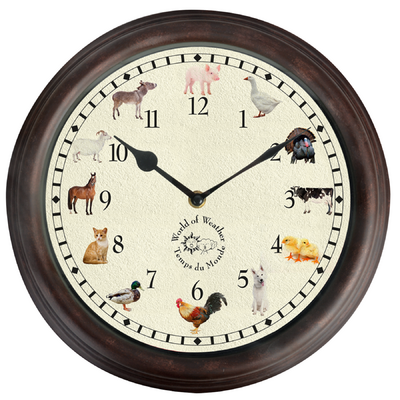 Horloge murale les animaux de la ferme (12 cris ou chants)