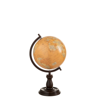 jolipa j line map monde ocre avec socle en bois une idee cadeau a offrir