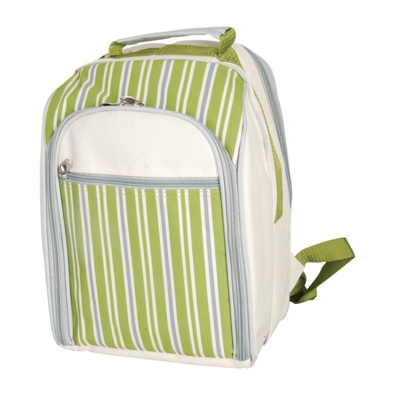 Set De Pique-nique Portable 2 Personnes - Sac Rond Avec Couverts, Verres Et Ouvre-bouteille - Bleu