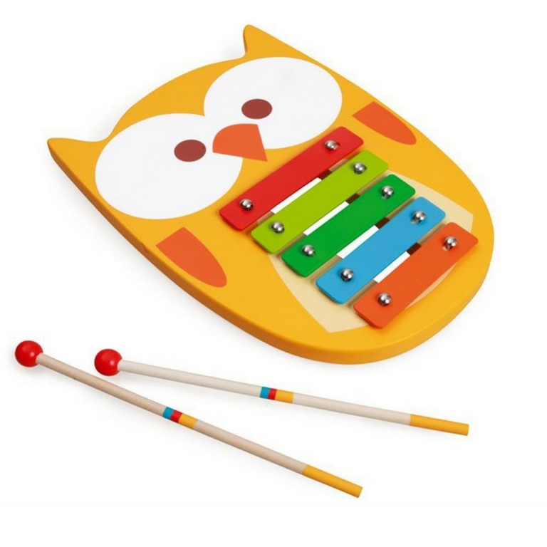 Xylophone Artisanal En Bambou Et Métal - Instrument De Musique 5 Notes Avec Baguette
