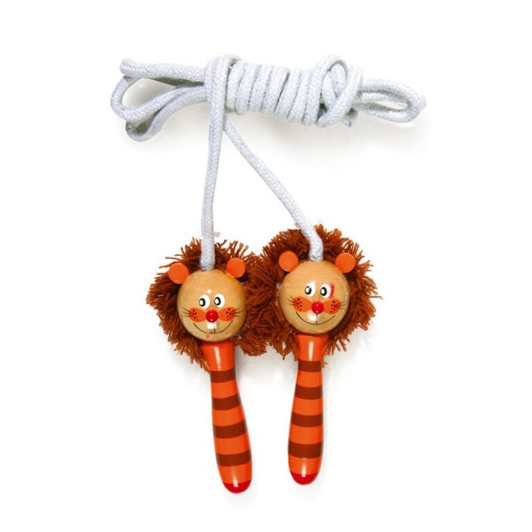 Corde à Sauter En Bois Pour Enfants Motif Animaux (Renard) - Corde 235 Cm Ergonomique