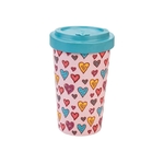 BAMBOO CUP CANDY HEARTS TURQUOISE BLUE