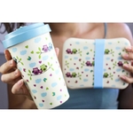 BAMBOO CUP OWLS TURQUOISE BLUE 3
