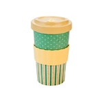 BAMBOO CUP RETRO DOTS LINE BEIGE 2