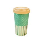 BAMBOO CUP RETRO DOTS LINE BEIGE