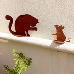 chez ugo et lea souris decoration en fer rouille pour le jardin  (1)