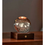Boule en verre illuminant le système solaire à linterieur