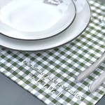 Set de table avec écrit on ne mets pas les coudes sur la table