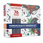 Crayons de couleurs pour dessiner / Set de 76 pièces (Premium quality)