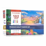 Feutres fins et pinceaux à base d'eau pour dessiner / Set de 102 pièces (Premium quality)