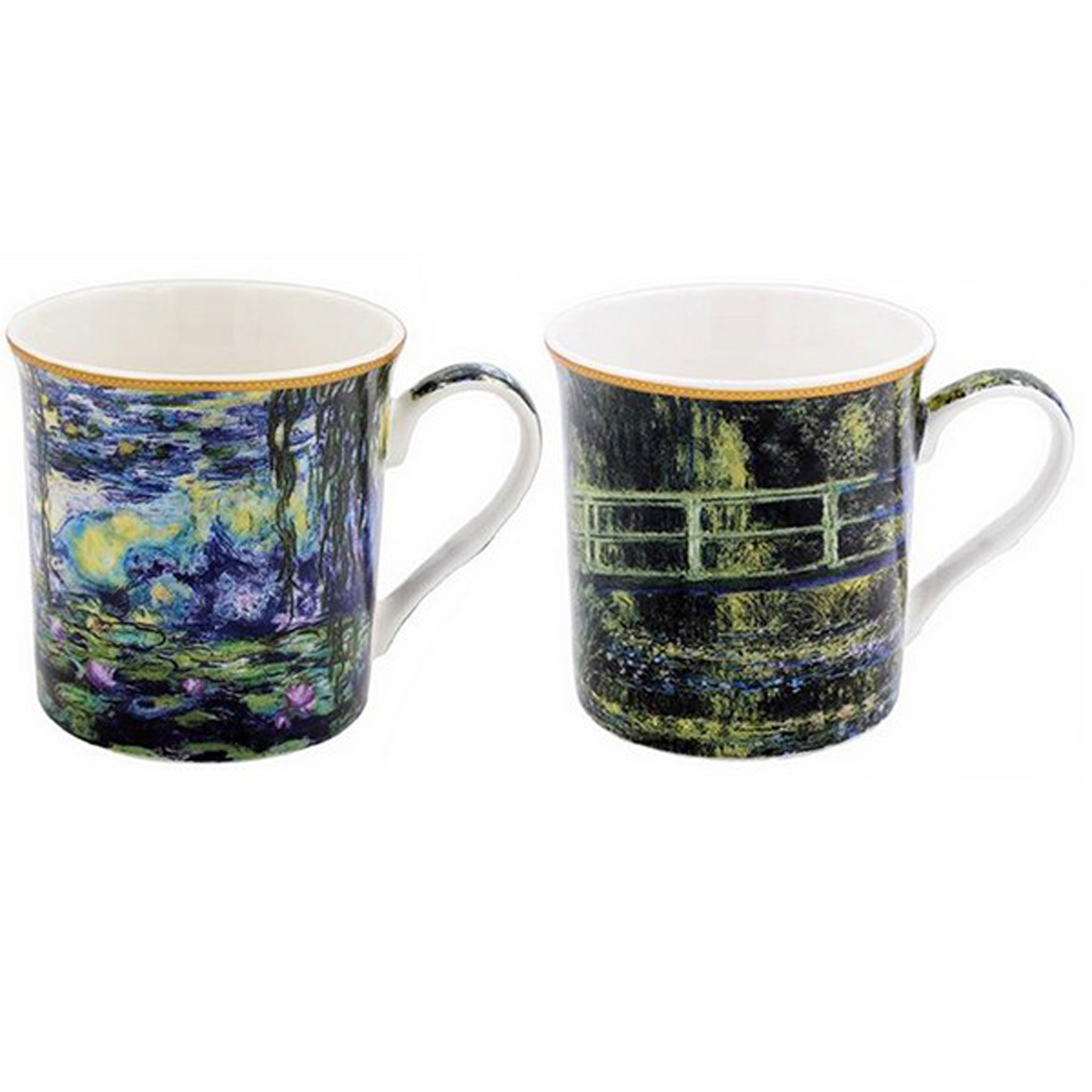 Coffret cadeau porcelaine \'Claude Monet\' (2 mugs) - 85x85 mm - [A0199]