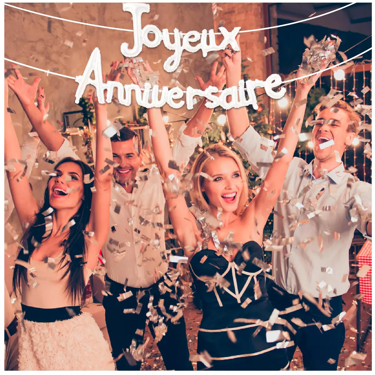 les trésors de lily Guirlande de ballons géante 'Joyeux Anniversaire' blanc (party kraft) 3 m [A0775]