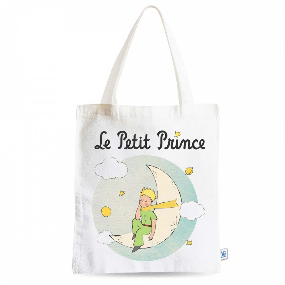 Sac coton / tote bag \'Le Petit Prince\' blanc bleu - 44x38 cm - [A0868]