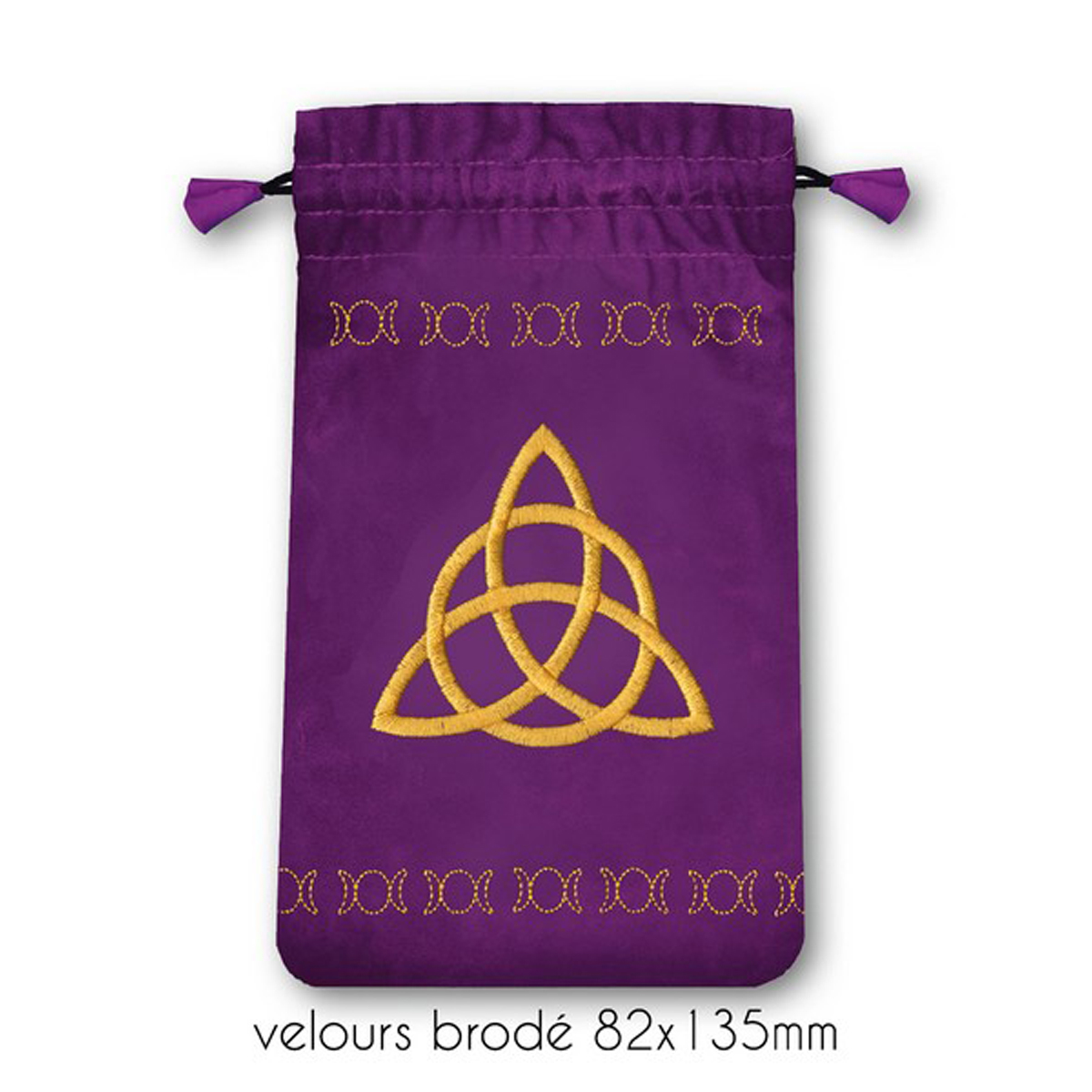 Pochette tarot velours \'Triple Goddess\' violet - 13x8 cm - [A1437]
