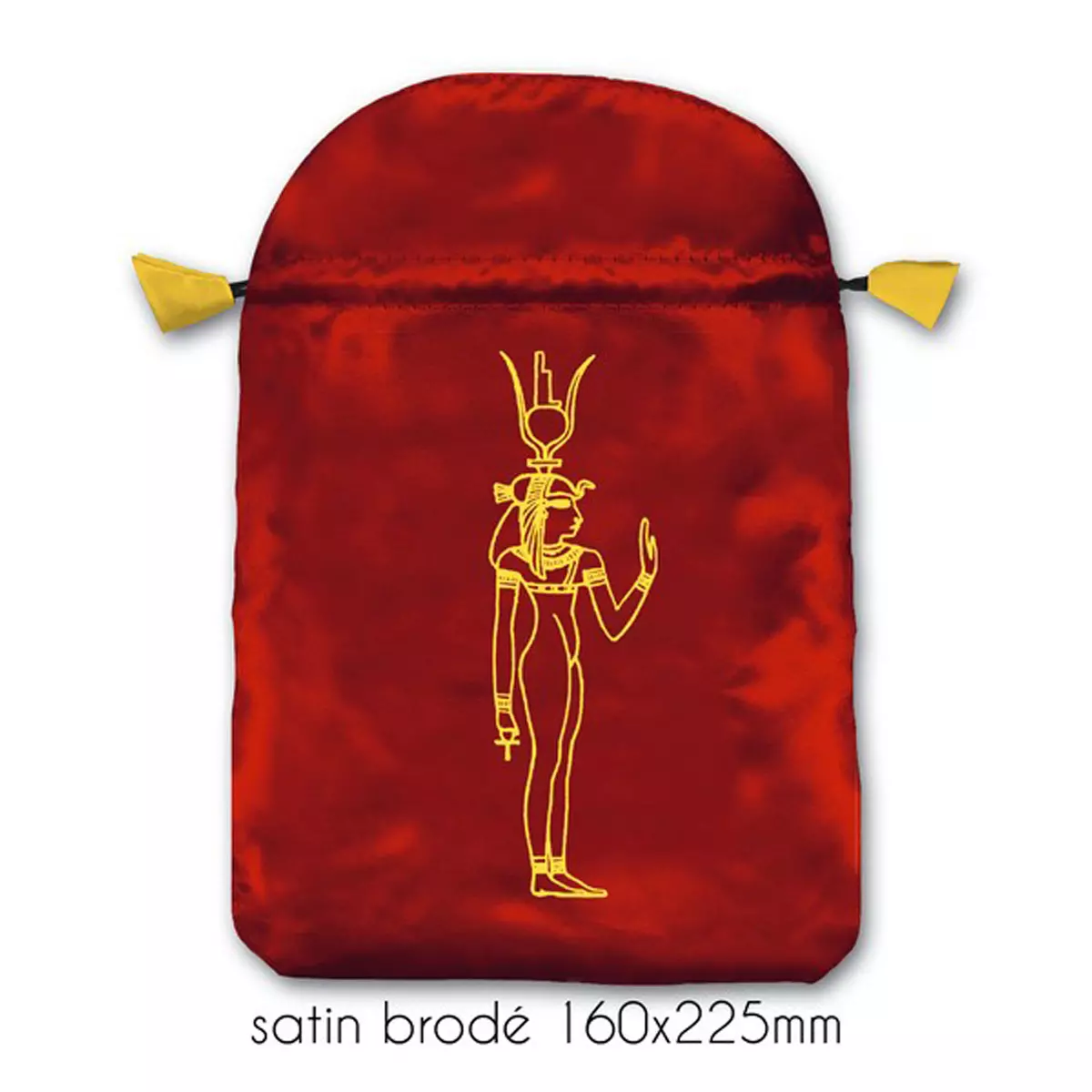 les trésors de lily Pochette tarot satin 'Cléopatra' rouge 22x16 cm [A1439]