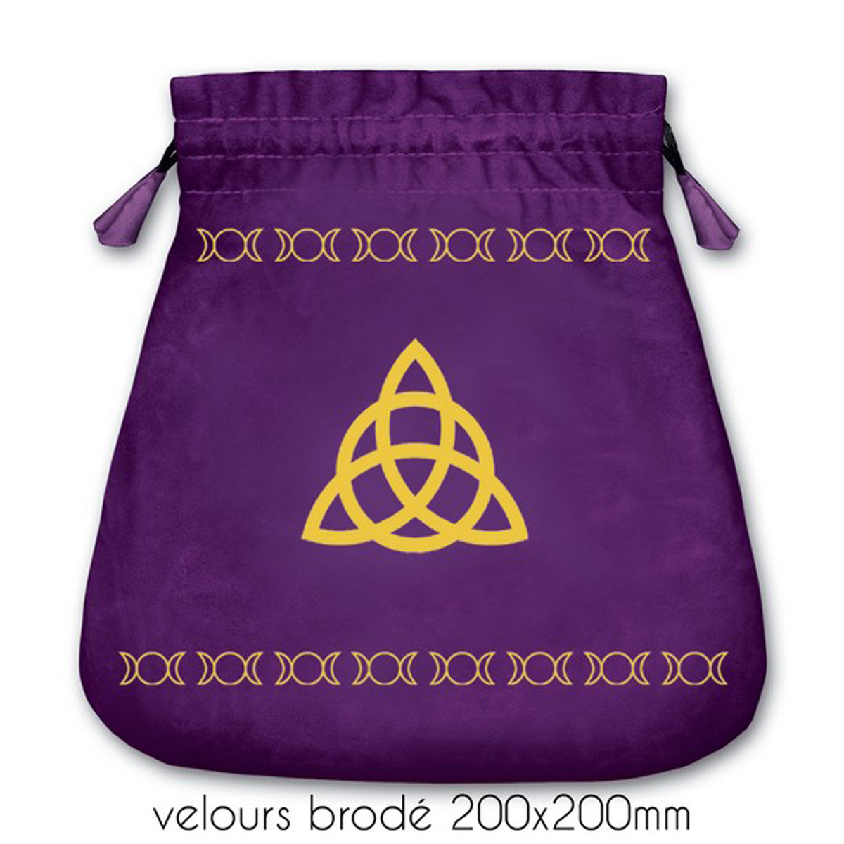 Pochette tarot velours \'Goddess\' violet - 20x20 cm - [A1476]
