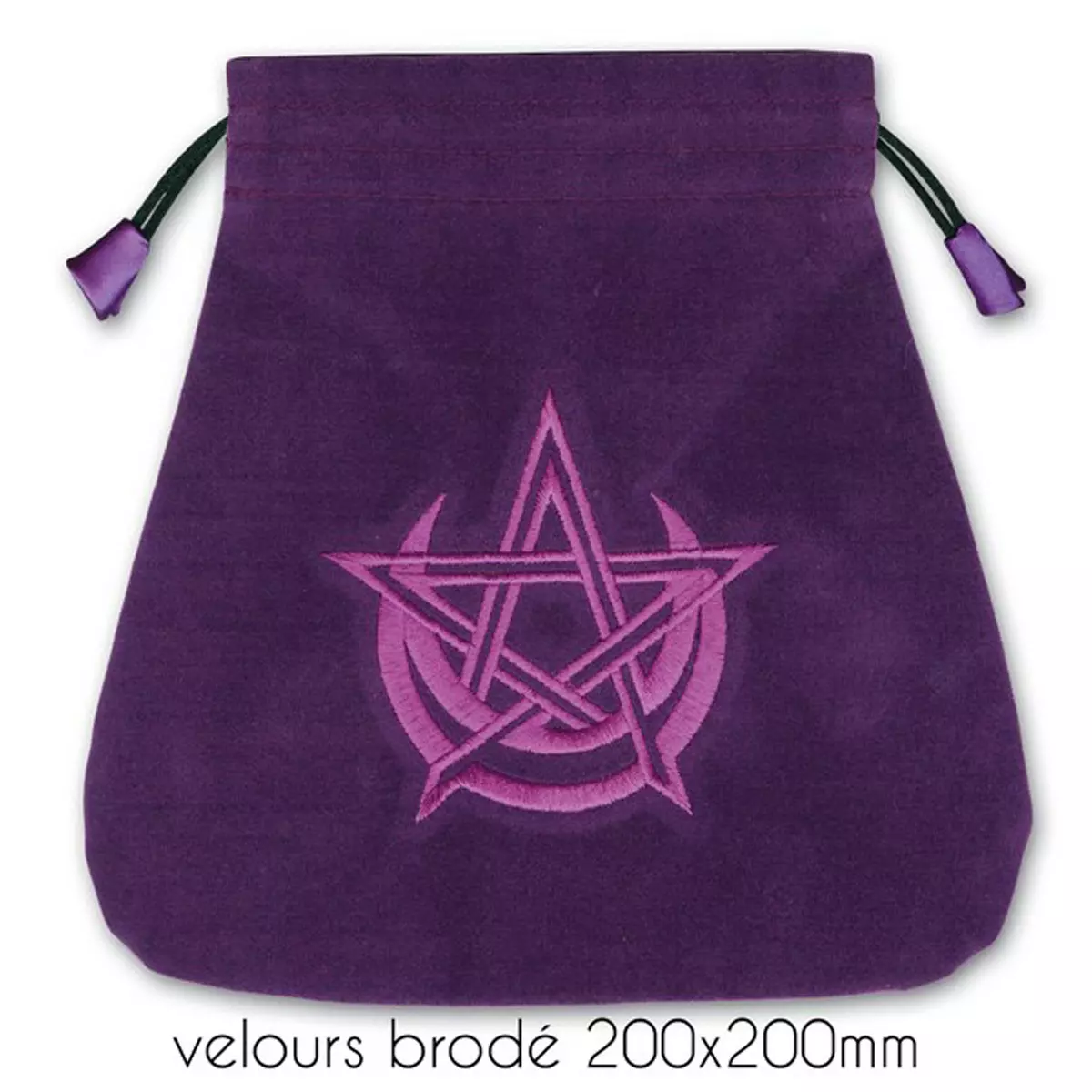 les trésors de lily Pochette tarot velours 'Wicca' violet 20x20 cm [A1478]