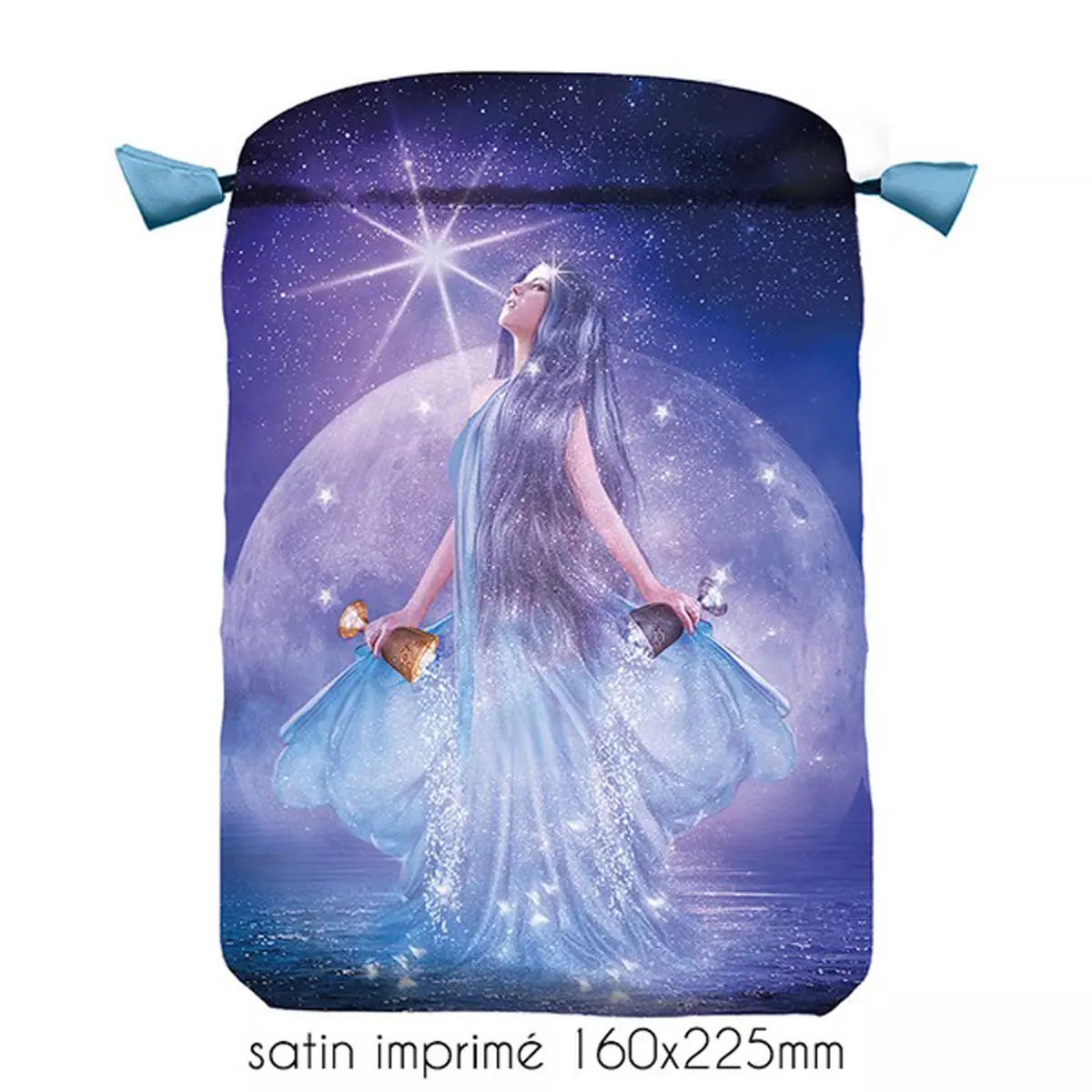 les trésors de lily Pochette tarot satin 'Thelema' violet 22x16 cm [A1504]