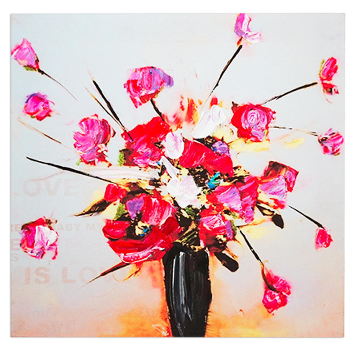 Toile créateur \'Floralies\' rose noir - 30x30 cm - [A1927]