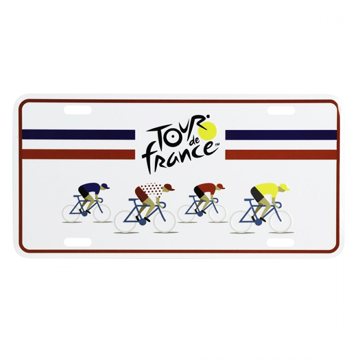 Plaque métal \'Tour de France\' bleu blanc rouge - 30x15 cm - [A1952]