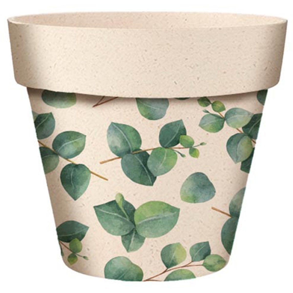 Cache-pot bambou \'Eucalyptus\' vert beige - 17x15 cm - [A2054]