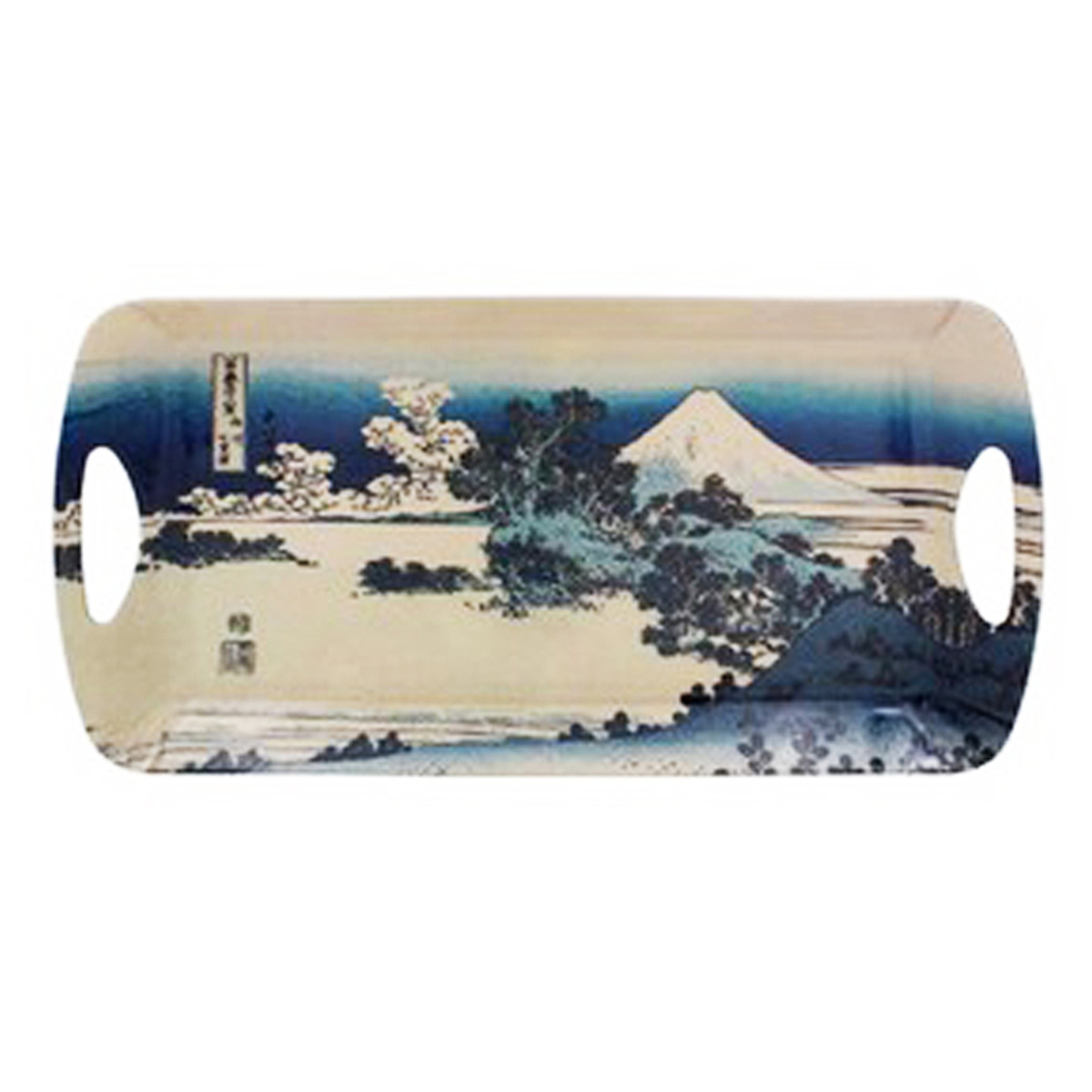 Plateau à cake \'Hokusai\' bleu beige - 405x20 cm - [A2107]