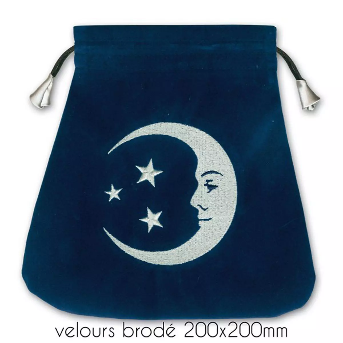 les trésors de lily Pochette tarot velours 'Smiling Moon' bleu 20x20 cm [A2237]