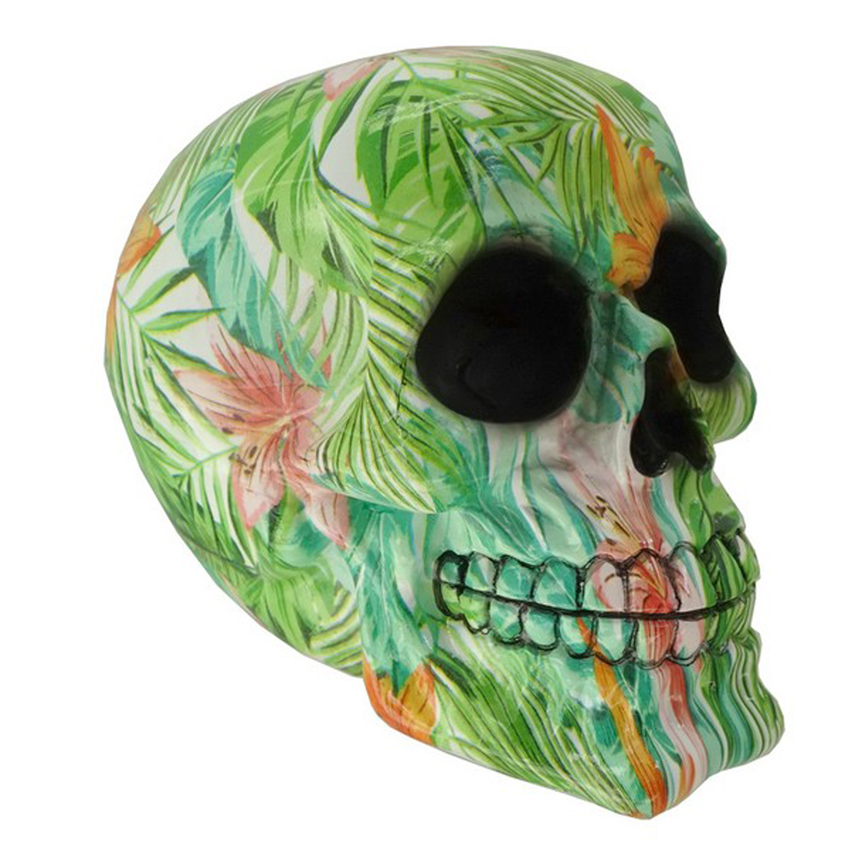 Figurine résine \'Tête de Mort\' tropical - 150x120x105 mm - [A2411]