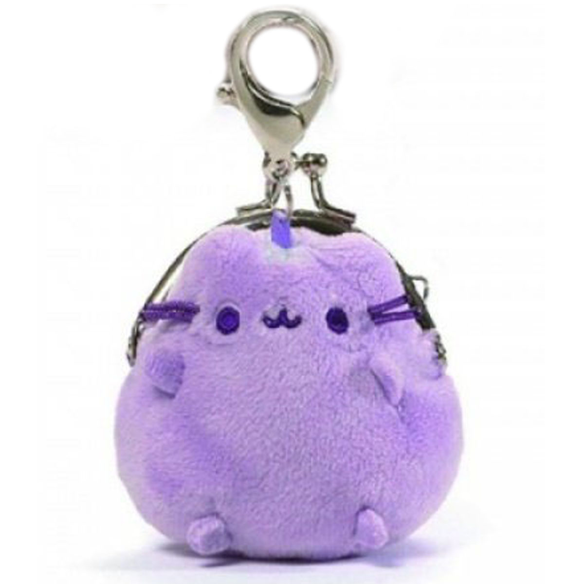 Porte-monnaie bourse peluche \'Pusheen\' violet - 75 cm (mousqueton) - [A2830]