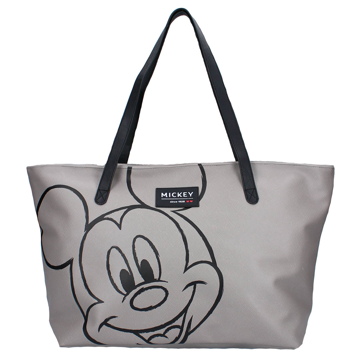Sac shopping créateur \'Mickey\' gris - 55x34x18 cm - [A3041]