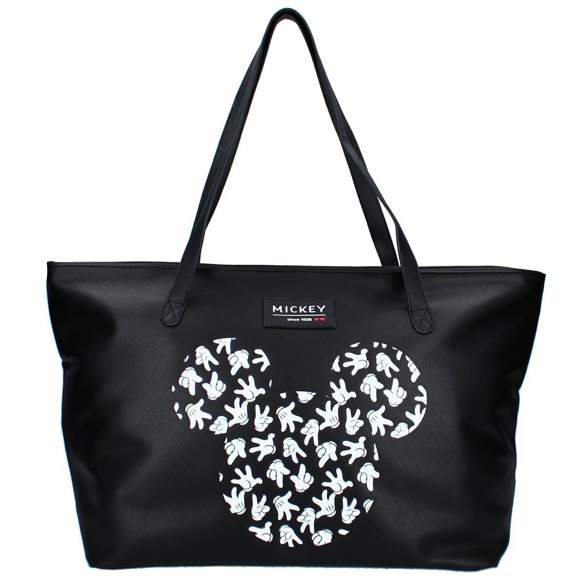 Sac shopping créateur \'Mickey\' noir blanc - 55x34x18 cm - [A3042]