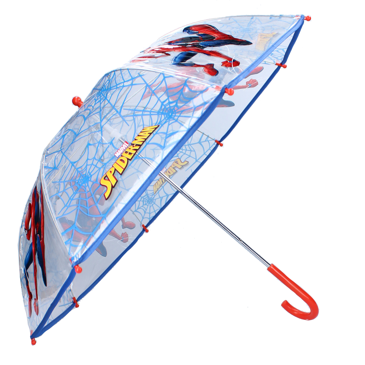 Parapluie canne pvc enfant \'Spiderman\' bleu - 61x73 cm - [A3063]