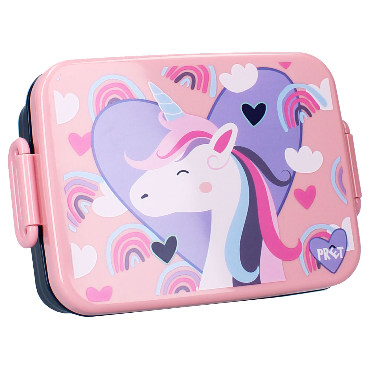 Lunch box \'Licorne My Unicorn\' rose - 16x13x5 cm - [A3069]