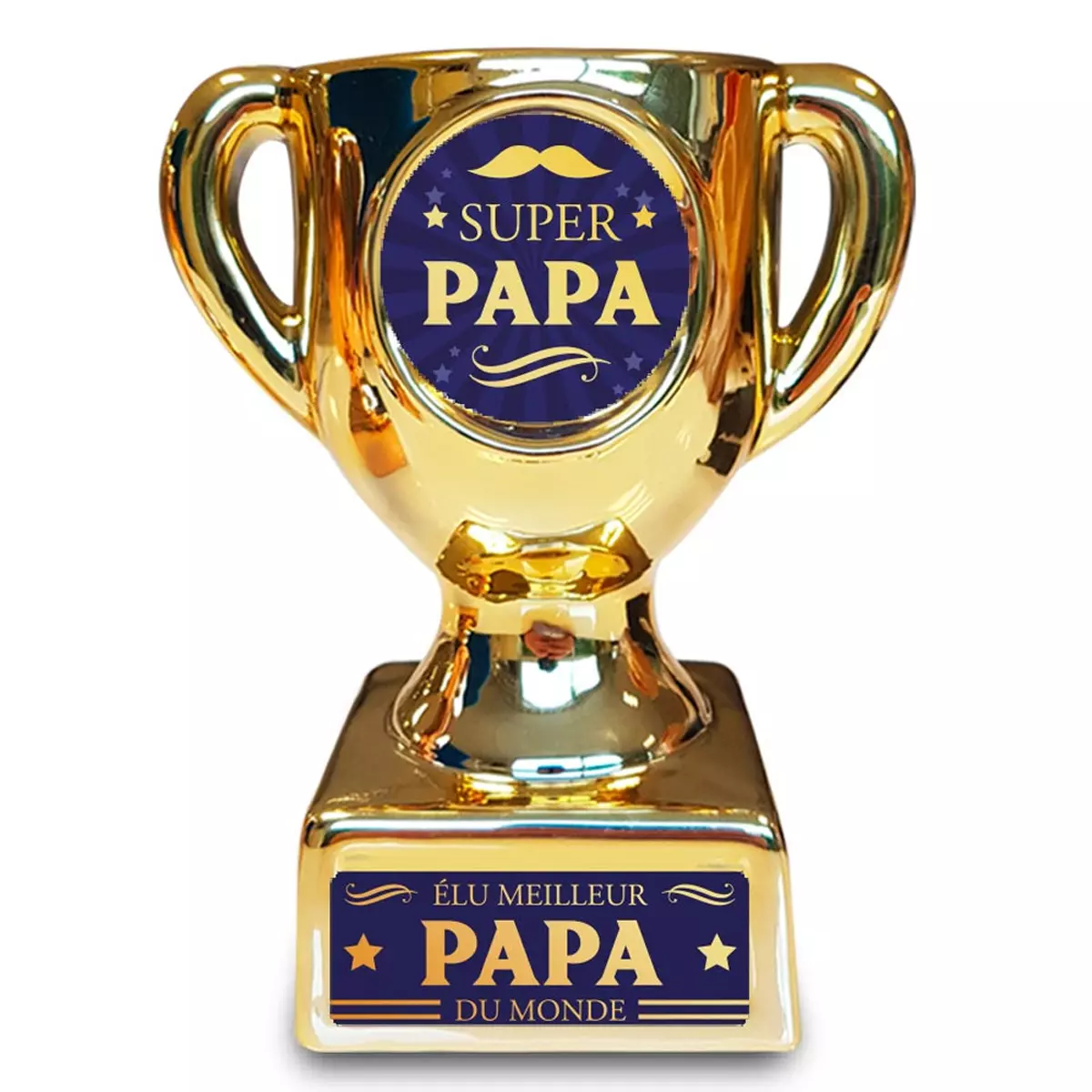 les trésors de lily Trophée de star céramique 'Super Papa' doré 160x135x85 mm [A3263]