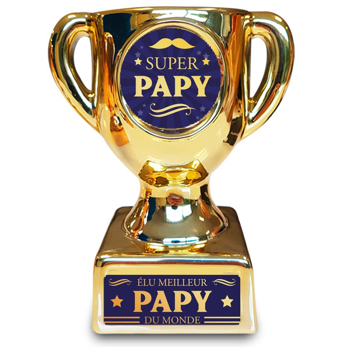 Trophée de star céramique \'Super Papy\' doré - 160x135x85 mm - [A3264]
