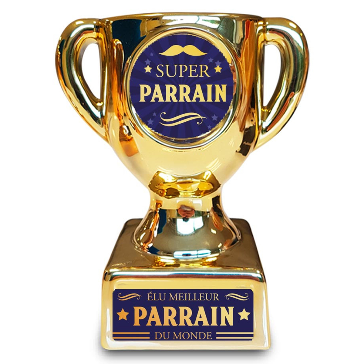 Trophée de star céramique \'Super Parrain\' doré - 160x135x85 mm - [A3265]