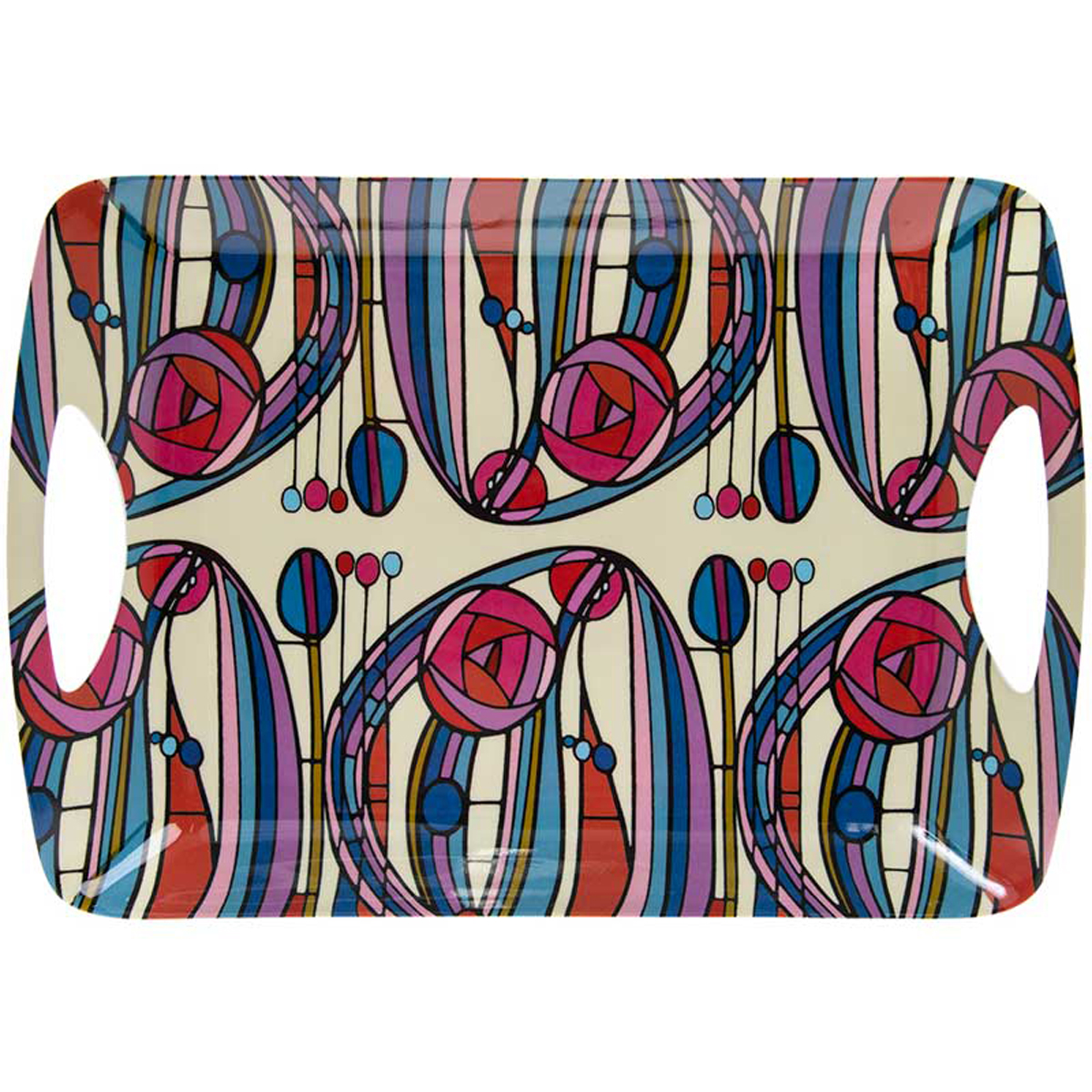 Grand plateau \'Mackintosh\' multicolore - 485x295 mm - [A3328]