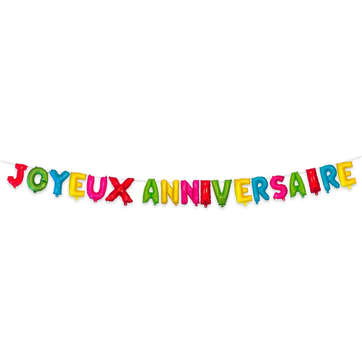 Guirlande de ballons géante \'Joyeux Anniversaire\' multicolore - 5 m - [A3388]