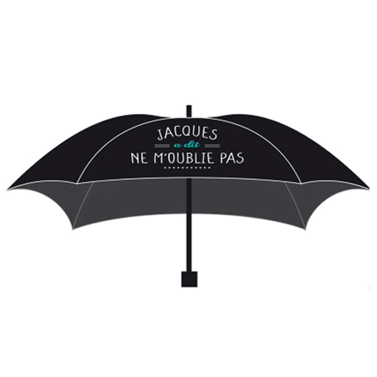 Parapluie automatique \'Jacques a dit\' noir turquoise (ne m\'oublie pas) - 33 cm, ouvert 1 m - [A3540]