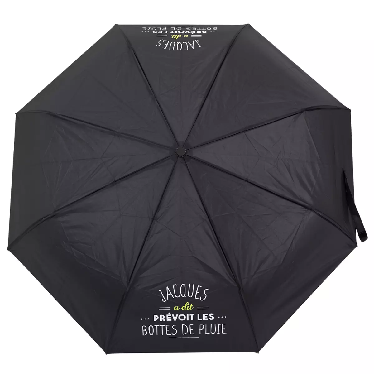 les trésors de lily Parapluie automatique 'Jacques a dit' noir jaune (prévoit les bottes de pluie) 33 cm ouvert 1 m [A3541]