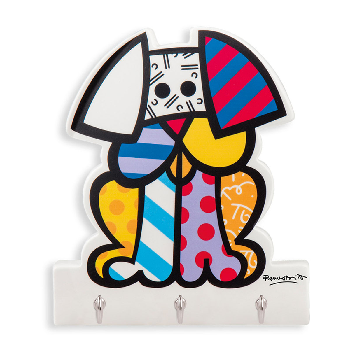 Théière céramique \'Britto\' multicolore (chien) - 16x14 cm (3 crochets) - [A3602]