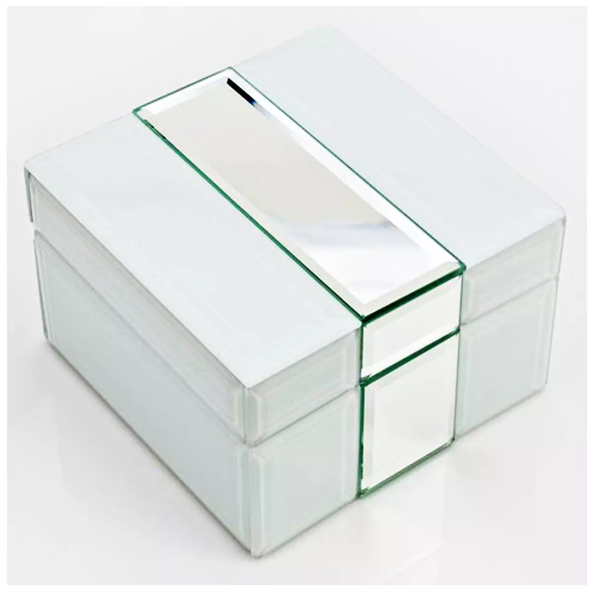 les trésors de lily Coffret à Bijoux verre 'Scarlett' argenté 12x12x8 cm [A3611]